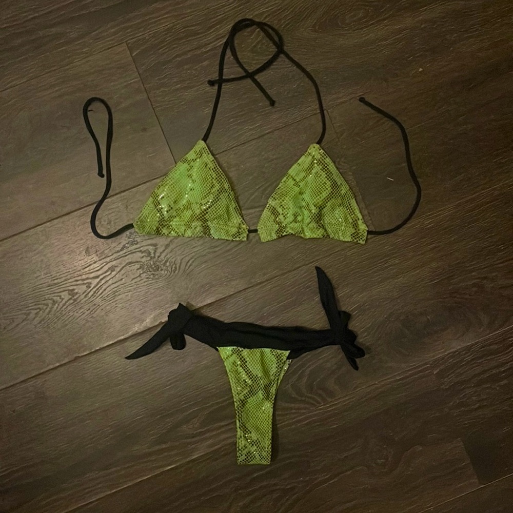 Neon green snake print thong , bikini. Super sexy. Like new